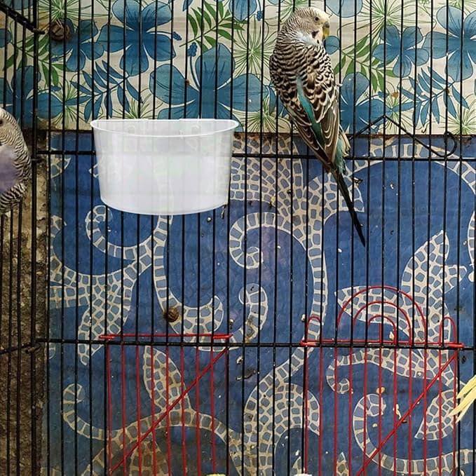 6Pcs Large Plastic Feeding and Water Cups for Pigeon Cage, Thickened Half-Round Bird Feeders and Watering Supplies for Pigeon and Bird Cage Use