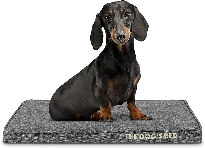 The Dog’s Bed Orthopedic Memory Foam Dog Bed Mattress, Linen Fabric, Grey Linen, Small, 2-Inch