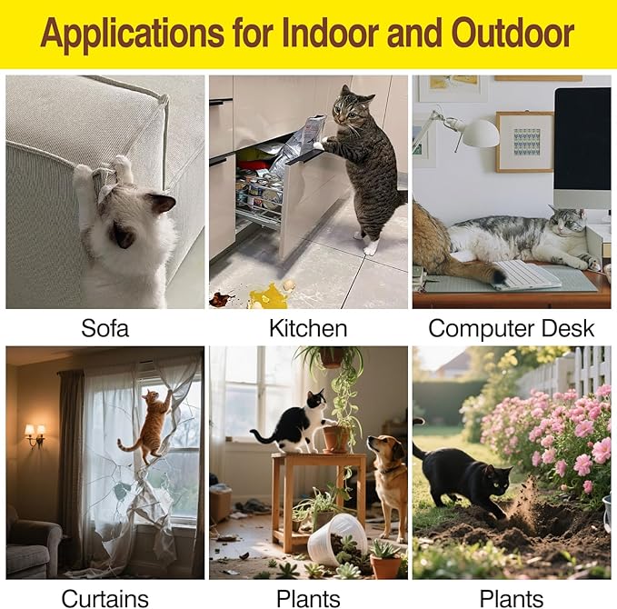 Cat Deterrent Spray, Effective Pet Spray for Anti Cats Scratch Furniture, Curtain, Sofa and Plant, Cat Scratch Deterrent Aid for Pet Behavior Training(100ML)