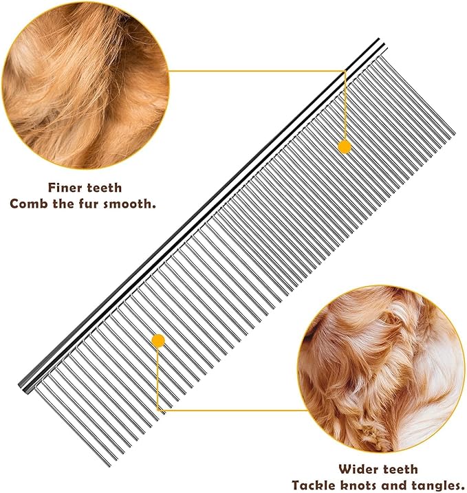 Candure Pet Friendly Double-Sided Dematting Undercoat Rake and Comb for Effective Hair Removal and Shedding Control in Dogs & Cats (Small, Green)