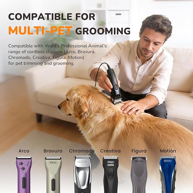 5-in-1 Ceramic Adjustable Dog Grooming Replacement Blades Compatible with Wahl Animal Clippers: Arco, Bravura, Chromado, Creativa, Figura, Motion