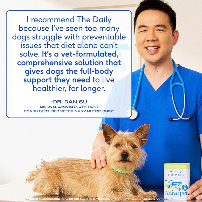 Native Pet Dog Vitamins & Supplements - 11-in-1 Multivitamin Powder for Dogs Food Topper - Collagen, Glucosamine, Probiotics, Omega & More- Supports Healthy Gut, Mobility & Overall Health -30 Scoops