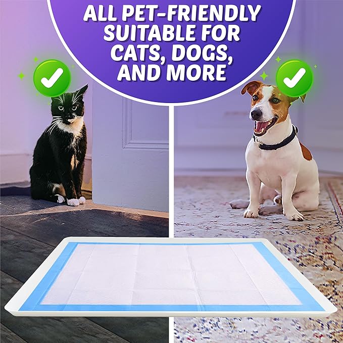 TidyFriend Dog Pee Pad Holder Tray Fits for 28” x 34” Wee Wee Pee Pads - Stable Grip, Raised Edges, Quick-Wipe Silicone Surface Dog Potty Tray Holder for Indoor Flooring Protection (White)