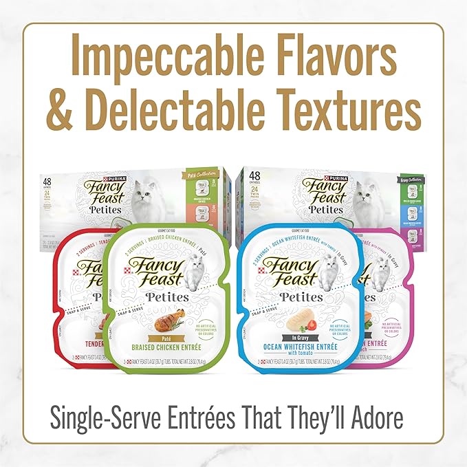 Purina Fancy Feast Petites Tender Beef Entree With Carrots in Gravy Gourmet Wet Cat Food - (Pack of 12) 2.8 oz. Tubs
