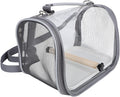 Portable Small Bird Travel Cage Carrier with Perch Lightweight Gray Bird Carrier Bag for Budgie Parrot Outdoor Transport and Adventure