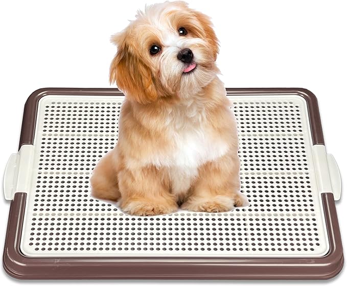 Dog Pee Pad Holder, Puppy Potty Training Tray 22.5”X16.5” for Small Dogs (Chocolate)