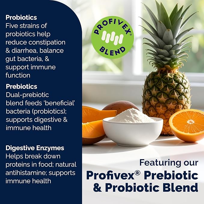 Vetnique Glandex Daily Probiotics for Dogs with Prebiotics to Support Gut Health with Fiber and Digestive Enzymes, Dog Probiotic Powder (4.25oz Powder, Pork Powder)