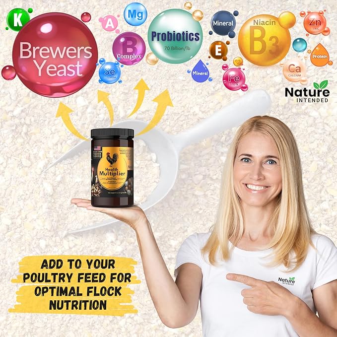 Health Multiplier Brewer's Yeast for Ducks, Chicken Probiotic, Niacin for Ducks, Chicken Vitamins, Chick Probiotics, Baby Chick Food, Duckling Supplies, Duck Niacin Supplement (Case of 70 Pouches)