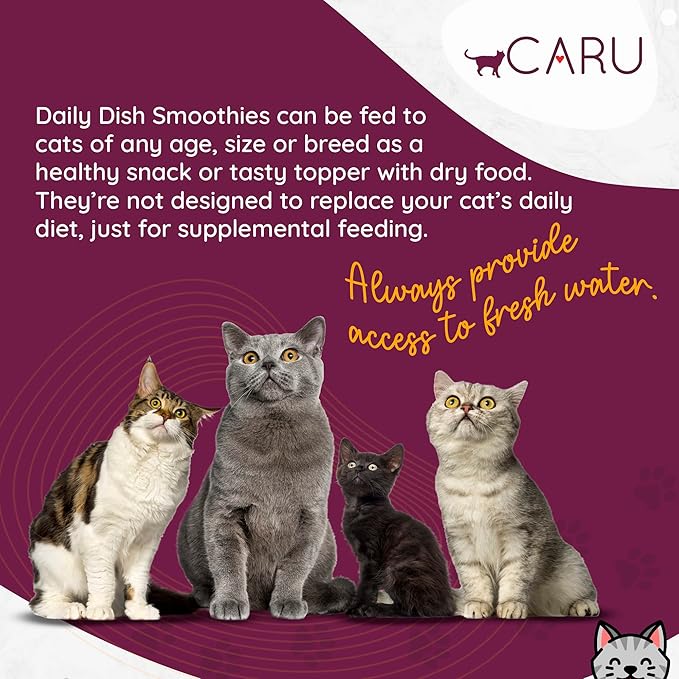 Caru - Daily Dish Smoothies - Lickable Tuna Cat Treat - 4 Pouches Per Pack - Pack of 6