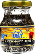 A.D.P. UTH Fish Food Black Mosquito Larvae 75 g. Tropical Fish Food Grow Faster & Color Enhancer Slow Sinking Like Pellets High Protein 74% for All Tropical Fish Feed & Small Fish Breeding Fish Care