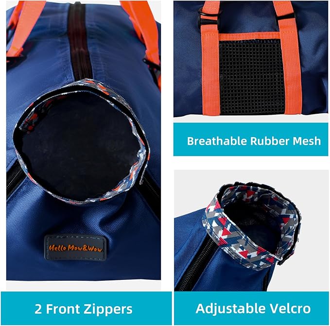 Cinf Cat Nail Clipping Cleaning Grooming Restraint Bag (Free Muzzle) Set No Scratching Biting for Bathing Nail Trimming Injecting Examining(Navy Blue,L)