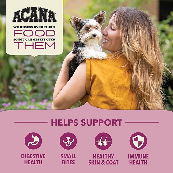 ACANA Wholesome Grains Dry Dog Food Small Breed Recipe Real Chicken Eggs and Turkey 4lb Bag