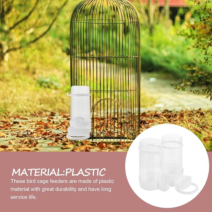 Mobestech 2pcs Automatic Bird Waterer and Food Feeder Kit for Cage Bird Feeding Watering Supplies with Food Dispenser Cockatiel Cage Accessories for Parrot