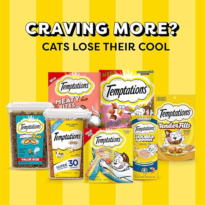 Temptations Creamy Puree Squeezable Lickable Cat Treats, Wet Cat Treats with Beef Liver, 0.42 oz. Tubes, 4 Count, Pack of 11 (44 Total)