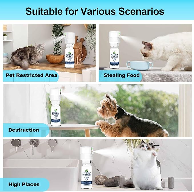 Cat Spray Deterrent System [2 Pack] Pet Deterrent Device Refill 6 Pack White