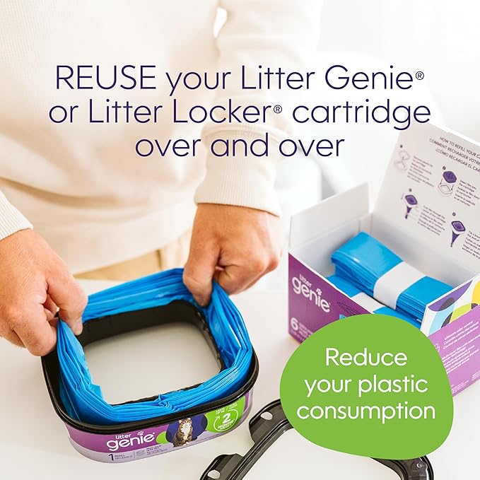 Litter Genie Refill Bags | Stand Alone Genuine Film 9 pk | Compatible with Litter Genie Standard and Jumbo Refills | Ultimate Odor Control Cat Litter Bags | Up to 18 Months of Supply for one cat