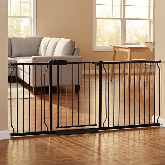 Baby Gates Extra Wide 71.5-76.4 Inch Large Baby Gates for Stairs Tension Pet Dog Gates Indoor for Doorways No Drilling Pressure Mounted Pet Gates for Kids