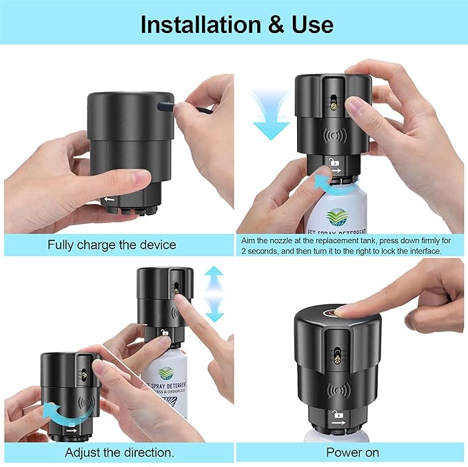 Cat Spray Deterrent System, Pet Deterrent Device Refill, CATSSS Refill [ 3.89Oz & 1 Pack ] Safe for Cats & Dogs Motion Activated Pet Deterrent Spray System-Only Applicable to The First Generation