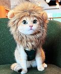 Lion Mane Wig for Cat, Funny Pet Cat & Puppy Costumes for Halloween & Christmas, Funny Pet Clothing Accessories (Small, Dark Brown)