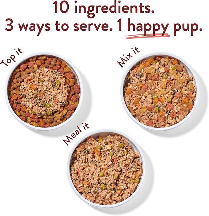 Portland Pet Food Company Fresh Dog Food Pouches Human-Grade Toppers Wet Pet Meal & Mix-Ins - Gluten-Free Limited Ingredient Wally’s Salmon N’ Rice - Large & Small Breed, Puppy to Senior - 5 Pack