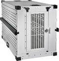 Heavy Duty Fully Collapsible Powder-Coated Aluminum Dog Crate - Large (White)