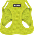 Best Pet Supplies Voyager Step-in Air Harness - All Weather Mesh, Reflective, No Pull Harness for Dogs, Cats - Secure with Hook & Loop Fastener, Buckle, Double D-Rings - Lime Green, XXXS