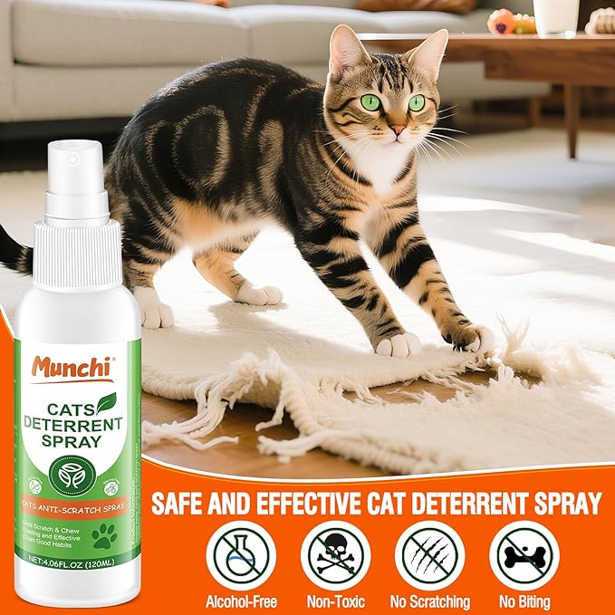 Cat Scratch Deterrent Spray,Natural Cat Repellent Spray for Furniture Indoor & Outdoor, No Scratch Training Aid,Prevent Scratching, Digging & Chewing