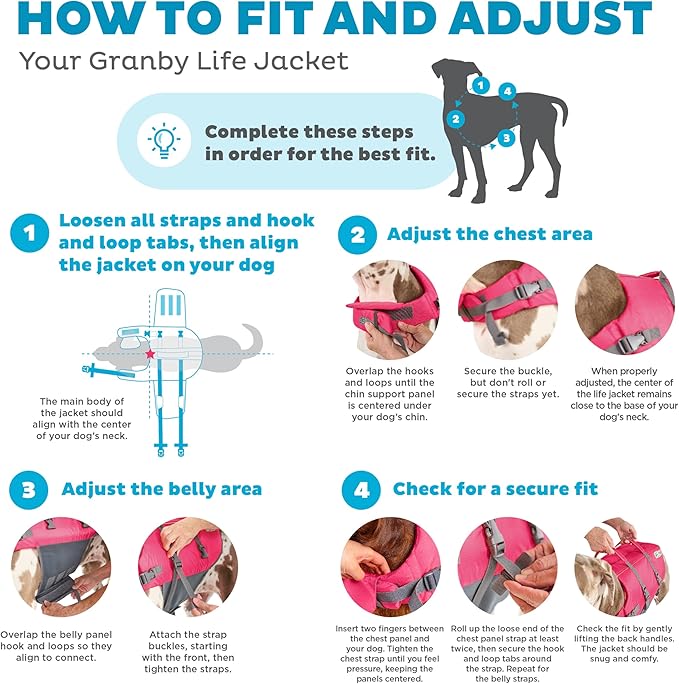 Outward Hound Granby Splash Pink Dog Life Jacket, XS