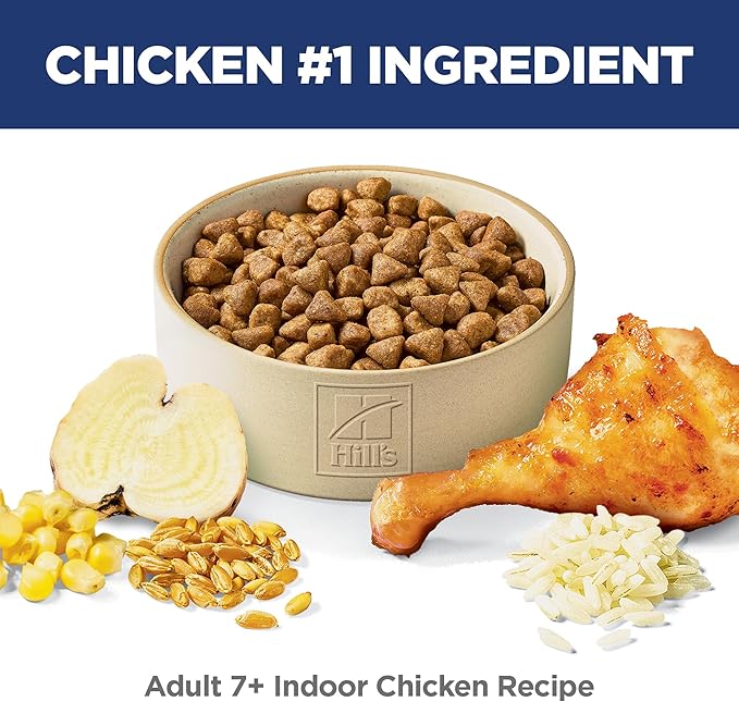 Hill's Science Diet Indoor, Senior Adult 7+, Easy Litter Box Cleanup, Dry Cat Food, Chicken Recipe, 3.5 lb Bag