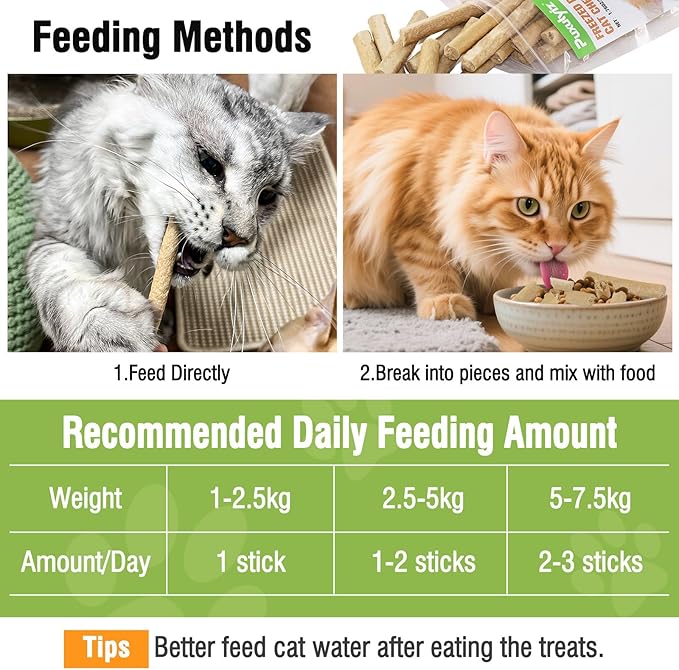 Freezed Drying Cat Chew Sticks Pigeon Flavor, Cat Teething Sticks for Teeth Cleaning Dental Care, Cats Chew Toys for Fresh Breath