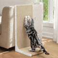 Cat Scratcher Lounge, 23 Inch L-Shaped Cat Scratch Pad, Vertical & Horizontal Scratching 1.2" Thick Cardboard with Fun DIY Stickers, Durable, Eco-Friendly