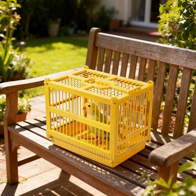 Bird Carrier Travel Cage,Handle Cage for Birds with Standing Perch,Lightweight Parrot Carrier - for Parrot Parakeet Cockatiel Conure Finch Lovebird Cockatoo Travel Indoor Outdoor Walking