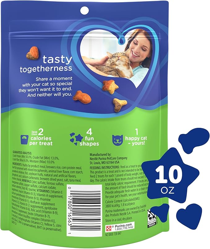 Purina Whisker Lickin's Cat Treats, Crunchy and Yummy Tuna Flavor - (Pack of 4) 10 oz. Pouches