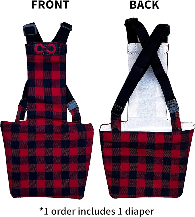 Chicken Diapers Duck Diaper Diaperalls for Hens, Roosters, Ducks, Ducklings - Reusable, Adjustable by Uni Infinity (Buffalo Plaid, Duck Medium, 1, Count)