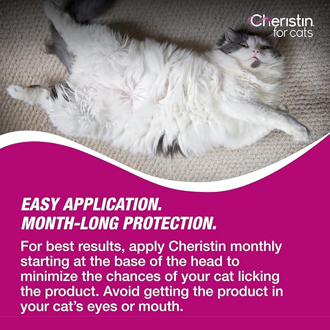 Cheristin Flea Treatment & Prevention for Cats | Fast Acting Topical flea Treatment for Cats Over 1.8 lbs | 1 Count (Pack of 2)