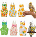 6Pcs Bird Diapers Bird Harness Flight Suits Diapers Reusable Parrot Nappy with Waterproof Inner Layer Washable Cute Urine Wet Suit Costume for Cockatiel Conure Budgie Macaw Parakeet, S