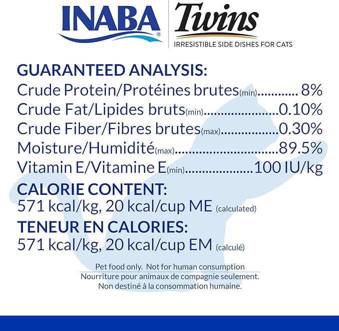 INABA Twins for Cats, Grain-Free Shredded Chicken & Broth Gelée Side Dish/Complement/Topper Cups, 1.23 Ounces per Serving, 14.76 Ounces Total (12 Servings), Tuna & Chicken with Scallop Recipe