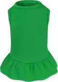 Dog Dresses Cat Skirt Solid Color Dog Clothes Summer Sleeveless Puppy Girl Clothes for Small Pet Dogs Cats (Dark Green, Medium)