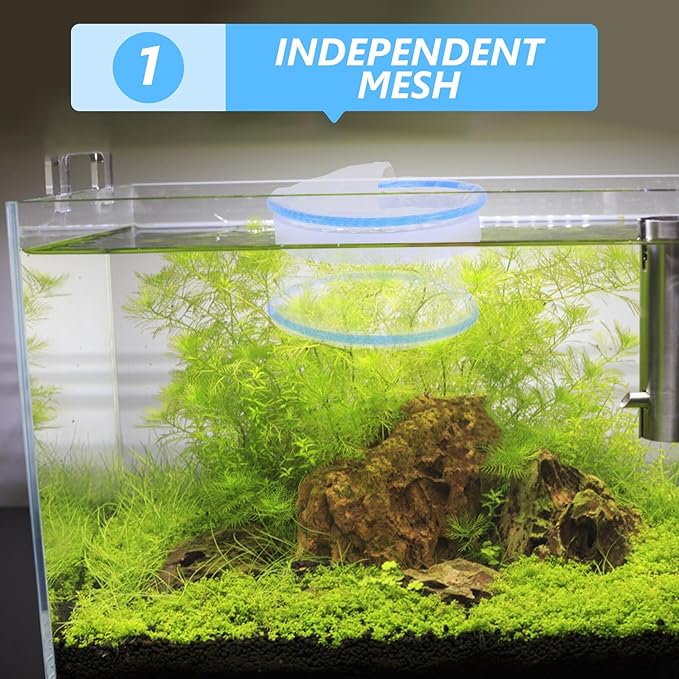 FRCOLOR Aquarium Breeding Chamber and Floating Isolation Box for Guppies, Nylon Mesh Fish Hatchery Tank with Suction Cups, Aquarium Fish Egg Incubator for Indoor Breeding