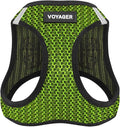 Best Pet Supplies Voyager Step-in Air Harness - All Weather Mesh, Reflective, No Pull Harness for Dogs, Cats - Secure with Hook & Loop Fastener, Buckle, Double D-Rings - Lime Green 2-Tone, L