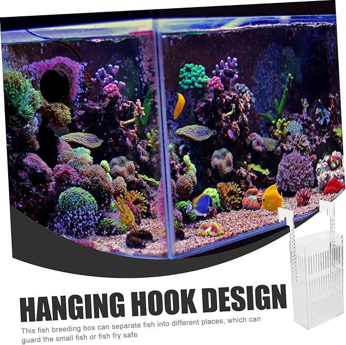 Kisangel Acrylic Fish Breeding Box Separator Shrimp Incubator for Aquarium Prevents Adult Fish Compact Hanging Isolation Tank