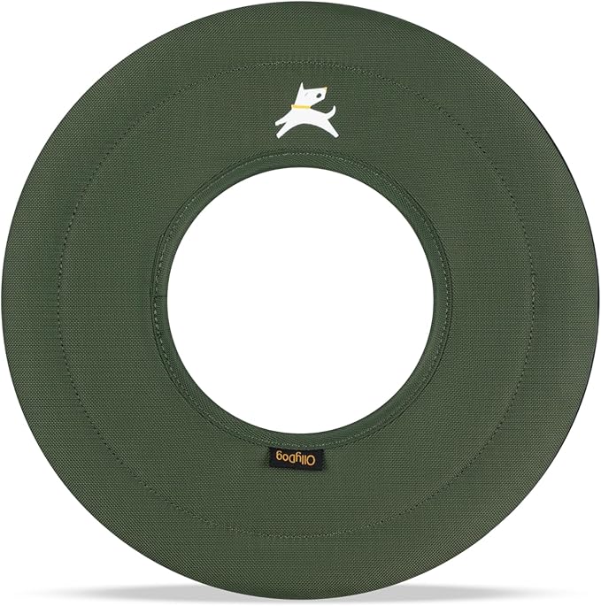 OllyDog Super Flyer Dog Frisbee Toy, 11" – Durable, Lightweight & Water-Resistant Flying Disc – Soft on Teeth & Gums – Floats on Water – Outdoor Fetch Toy for Medium & Large Dogs (Winter Moss)