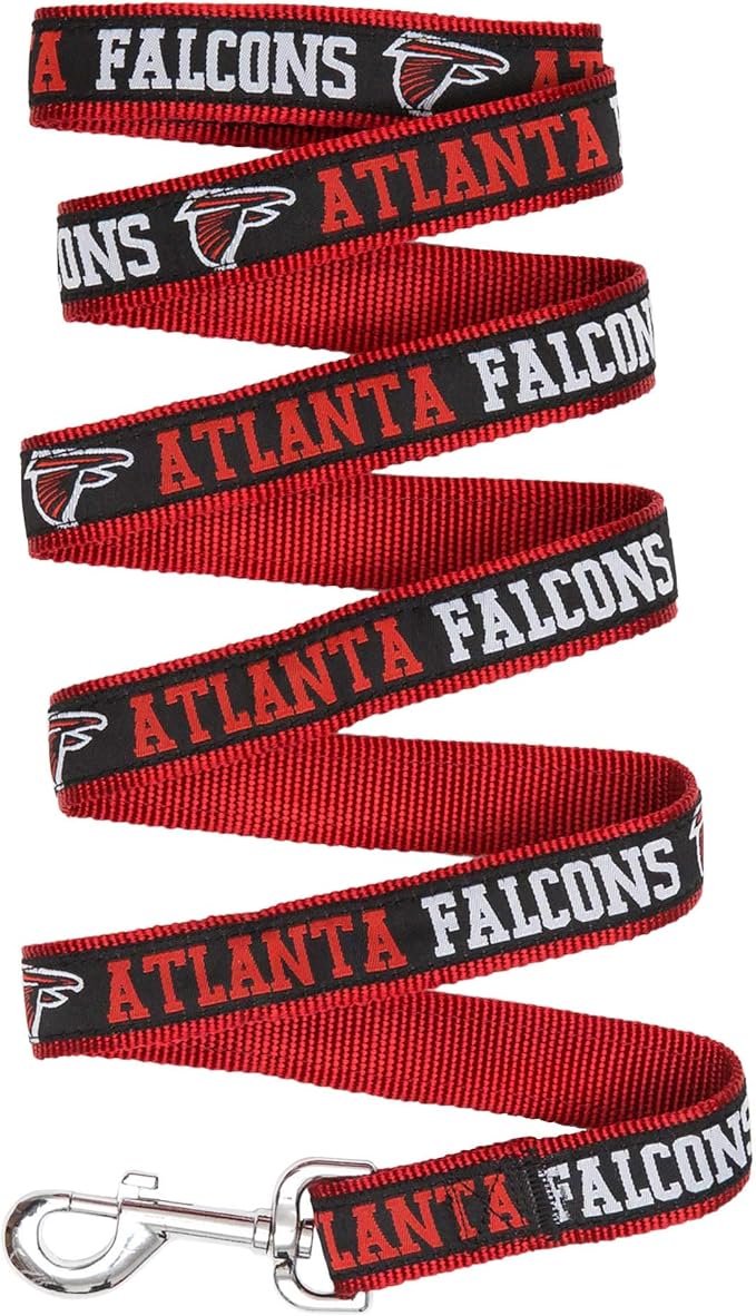 Pets First NFL Licensed Atlanta Falcons Pet Leash, Size Small – Durable Satin Dog & Cat Walking Strap and Pet Tether with Embroidered Team Name & Logo