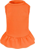 Dog Dresses Cat Skirt Solid Color Dog Clothes Summer Sleeveless Puppy Girl Clothes for Small Pet Dogs Cats (Orange, Large)