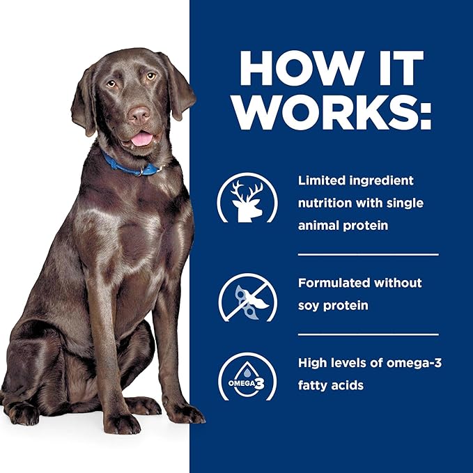 Hill's Prescription Diet d/d Food Sensitivities Grain Free Potato & Venison Flavor Dry Dog Food, Veterinary Diet, 25 lb. Bag