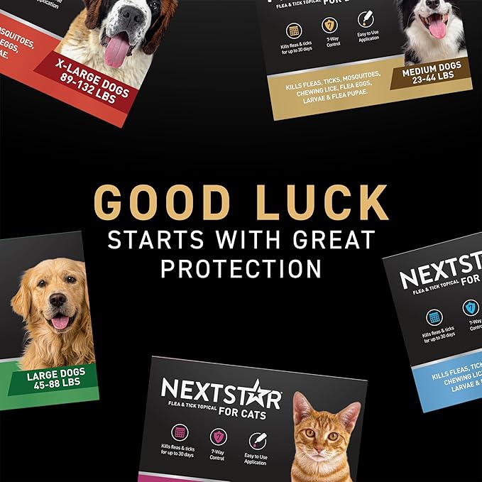 NEXTSTAR Flea and Tick Prevention for Dogs, Repellent & Control, Fast Acting Waterproof Topical Drops, Extra-Large Dog Flea & Tick Control, 1 Monthly Dose