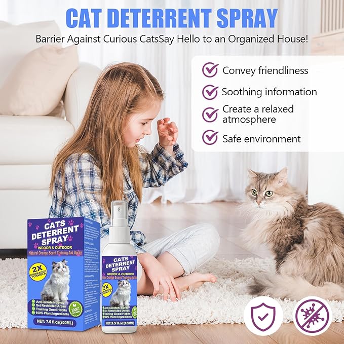 Cat Deterrent Spray - Cat Scratch Deterrent Spray for Furniture Protection, Scratch & Chew Deterrent Fei