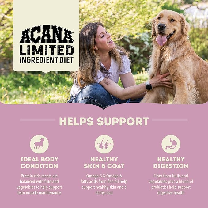 ACANA Singles Limited Ingredient Grain Free High Protein Dry Dog Food Lamb & Apple Recipe 13lb Bag