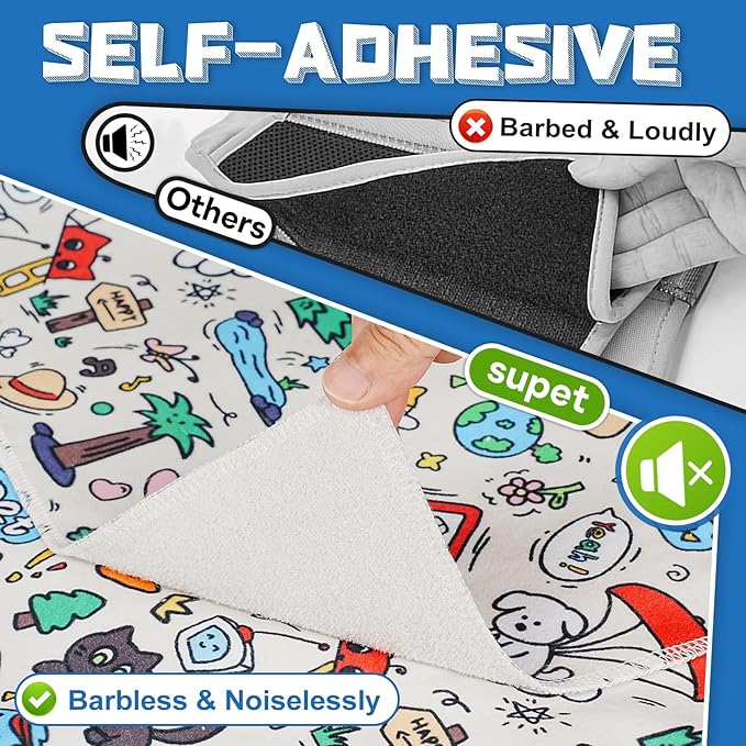 Supet Cat Grooming Wrap for Cutting Nails, 2026 Self-Adherent Cat Wrap, Anti-Escape Calming Cat Swaddle Wrap for Medicine, Nail Clipping, Teeth Brushing, Ear Cleaning (Cartoon, L)