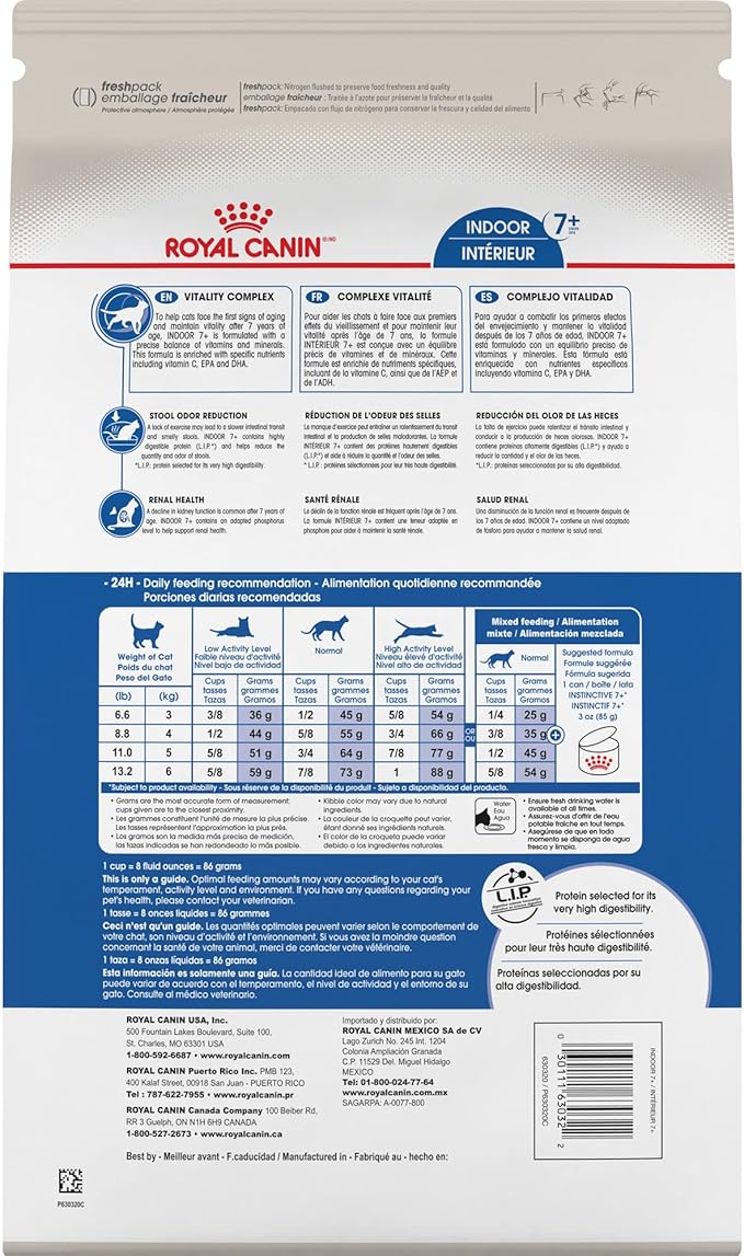 Royal Canin Feline Health Nutrition Indoor 7+ Mature Dry Cat Food, 2.5 lb Bag